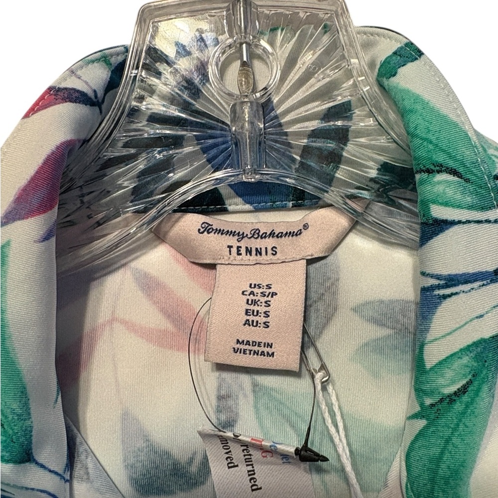 Tommy Bahama Full Zip Tennis Jacket Size S UPF 50 White Floral Golf Pickleball - Picture 4 of 7